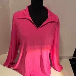 Jack Smith Golf ⛳️ Women’s Pink Collared V-Neck Long Sleeve Top